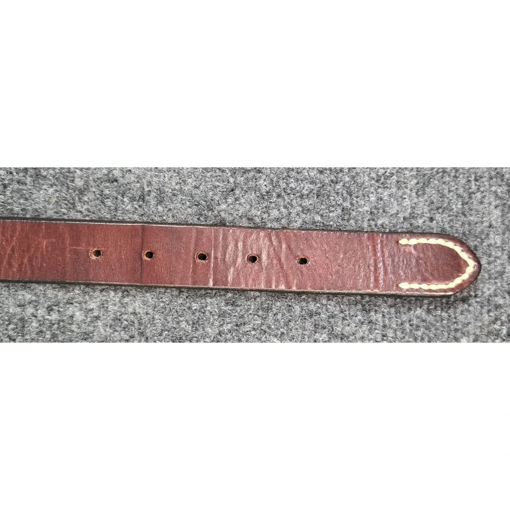 Eddie Bauer Italian Leather Belt Mens Large Brown Brass Buckle